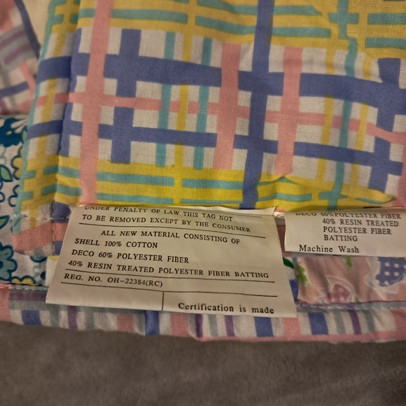 Vintage 3D bunny plush toddler blanket quilt throw comforter cotton - Picture 8 of 12